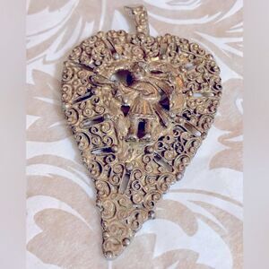 Peruvian Art Brooch Pin Ethnic 3.5” Gorgeous